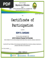 2019 INSET Certificate of Participation Official