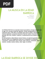 La Musica en La Edad Barroca