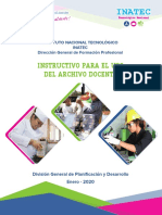 Instructivo para El Uso Del Archivo Docente. - 2020