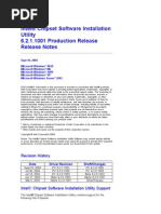 Intel® Chipset Software Installation Utility 6.2.1.1001 Production Release Release Notes