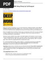 Deep Work Cal Newport Book Summary PDF