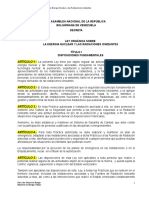 Anteproyecto de Ley Nuclear Venezuela