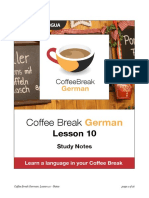 Coffee Break German. Lesson 10. Study Notes