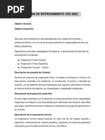 PLAN ESCRITO de Entrenamiento