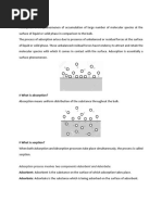 Adsoption - Chramatography - Class Note PDF