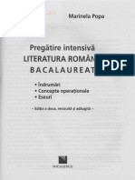 Literatura Romana. Bacalaureat. Pregatire Intensiva