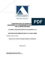 Subsanación de Observaciones Referidas A La Experiencia Del Postor en La Especialidad PDF