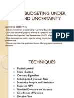 Capital Budgeting Under Risk and Uncertainty