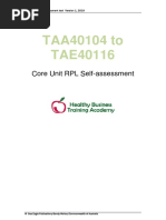 TAE40116 Self-Assessment From TAA40104