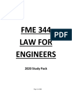 Fme 344 - Law For Engineers - Course Outline, Term Paper Prompt & Skeleton Notes 2020 PDF