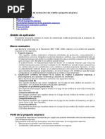 Guia de Evaluacion de Creditos para Pequeñas Empresas