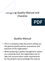 Designing Quality Manual and Checklist