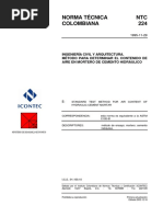 NTC 224 Método para Determinar El Contenido de Aire en Mortero de Cemento Hidráulico PDF