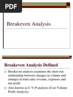 Break Even Analysis - Avoidable Cost - Contribution Margin