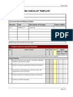 Lessons Learned Checklist Template