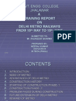 A Training Report ON Delhi Metro Railways From 15 May To 15 June