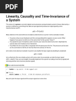 Linearity, Causality and Time-Invariance of A System