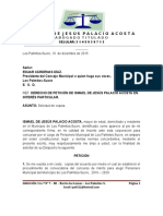 Derecho de Petición Ante El Concejo Municipal de Los Palmitos-Sucre.