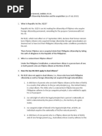 Philippine Consulate General, Jeddah, K.S.A. Faqs For Philippine Citizenship Retention and Re-Acquisition (As of July 2010)