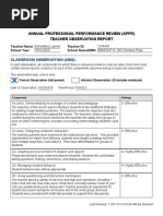 2019-2020 Math Observation Report