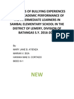 The Effects of Bullying Experiences On The Academic Performance of The Intermediate Learners in Sambal Elementary School in The District of Lemer1