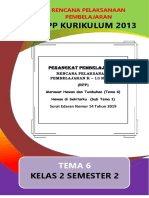 RPP Kelas 2 Tema 6 ST 1 Lembar