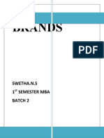 Brands: Swetha.N.S 1 Semester Mba Batch 2