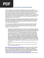 Examine The Role of Questioning in Teaching and Learning