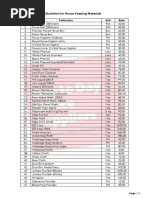 Housekeeping Product List