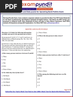 Expected Month and Date Puzzle For Sbi Clerk Prelims Exam