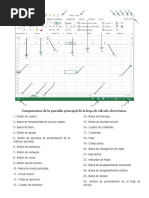 Componentes de La Pantalla Principal de La Hoja de Cálculo Electrónica