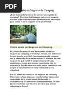 Como Montar Un Negocio de Camping