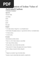 Determination of Iodine Value of Activated Carbon