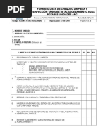 Formato Lista de Chequeo Limpieza y Desinfecci N Tanques de Almacenamiento Agua Potable Unidades ARC