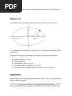 Las Leyes de Kepler Describen La Cinemática Del Movimiento de Los Planetas en Torno Al Sol