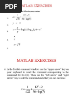 MATLAB Exercises I