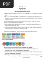 CBSE Class 8 Chap 2 - MICROORGANISMS FRIEND AND AND FOE - Revision Notes