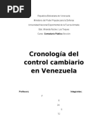 Cronologia Del Control Cambiario en Venezuela!!!!!!!!!!