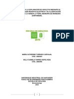 Contribución A La Exploración de Asfaltita Mediante El Método de Imagen Resistiva Eléctrica y Su Clasificación Geoquímica en La Vereda La Tigra, Municipio de Rionegro (Santander) .