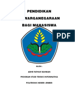 Pendidikan Kewarganegaraan Bagi Mahasiswa