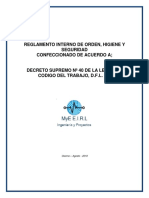 Reglamento Interno MyE E.I.R.L Ingeniería y Proyectos.