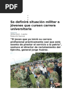 Se Definirá Situación Militar A Jóvenes Que Cursen Carrera Universitaria