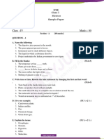 ICSE Class 4 Science Sample Paper PDF