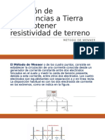 Medición de Resistencias A Tierra para Obtener Resistividad Metodo Wenner