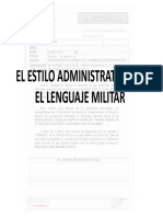 C El Estilo Administrativo Del Lenguaje Militar PDF