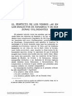 El - Perfecto de Los Verbos Ar en Los Dialectos de Sanabria y de Sus Zonas Colindantes PDF