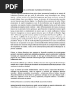 Importancia de Las Entidades Financieras en Nicaragua