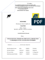 Utilisation de L'énrgie Solaire Dans La Protection Cathodique D'une Canalisation Enterrée