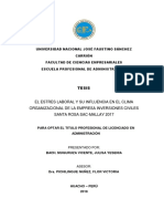 El Estres Laboral y Su Influencia en El Clima Organizacional 2018