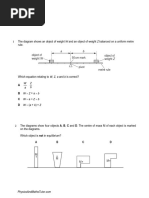 Moments & Centre of Mass (Multiple Choice) QP